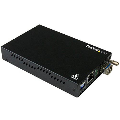 brandnameeng.com Singlemode (SM) LC Fiber Media 컨버터 for 1Gbe 네트워크 - 10km - 기가비트 이더넷 - 1310nm - 와 SFP 트랜시버 (ET91000SM10)