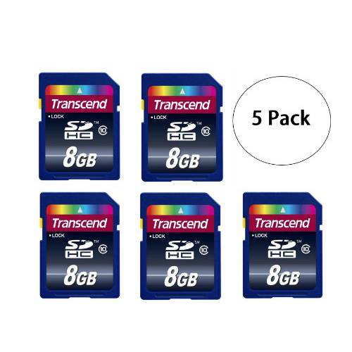 5 Pack Transcend TS8GSDHC10 5 x 8GB SDHC Class 10 Flash 메모리 카드