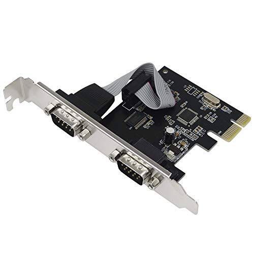 GODSHARK PCIe Serial Expansion Card, 2 Port PCI Express 1.0 x 1 to 산업용 DB9 COM RS232 컨버터 변환기 컨트롤러 for 데스트탑 PC (Will Also Work on PCI-E x4, x8, x16 Slot)