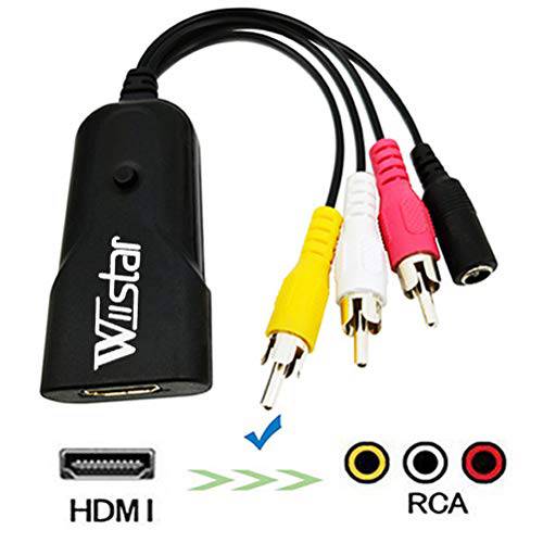 HDMI to 컴포지트, Composite Male RCA CVBS 오디오비디오, AV 컨버터 HDMI2AV 변환기 지원 NTSC PAL 1080P for PS4 PC VCR