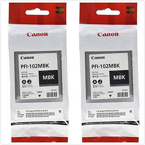 캐논 2X PFI-102MBK 색소,색깔,색,피그먼트 Matte 블랙 잉크 Tank for The imagePROGRAF iPF500/ 600/ 700 잉크젯 Printers, 130 ml.