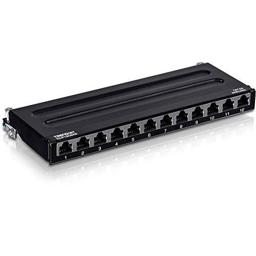 TRENDnet 12-Port Cat6A Shielded 패치 Panel, TC-P12C6AS, 벽면 Mount, 10G Ready, Cat5e/ Cat6/ Cat6A Compatible, 메탈 Housing, Color-Coded 라벨링 for T568A& T568B Wiring, 케이블 관리