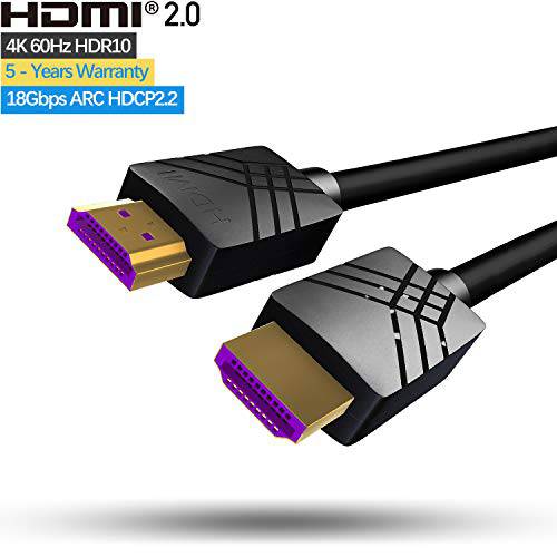 FeizLink HDMI 케이블 3feet 4K 60Hz UHD 고속 18Gbps HDR10 ARC HDCP2.2 3D 슬림 플렉시블 HDMI 케이블 for HDTV/ TVbox/ 게이밍 Box/ 프로젝터