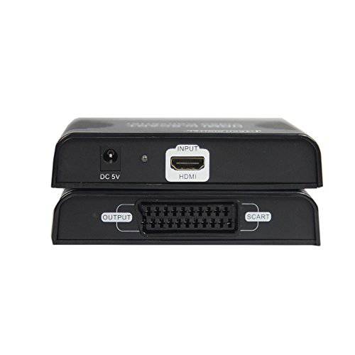 J-Tech Digital JTD-HDMI-SCART 프리미엄 퀄리티 1080p HDMI to SCART 비디오 컨버터, 변환기 어댑터 Downscaler SCART TV 프로젝터 HDMI1.3 HDCP