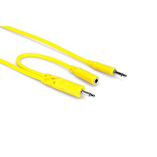 Hosa CMM-545Y 3.5 mm TS with 3.5 mm TSF 피그테일 to 3.5 mm TS Hopscotch 패치 Cables, 1.5 Feet (5 Pieces)