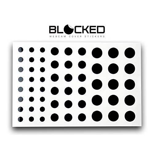 BLOCKED 웹카메라/ 카메라 Vinyl 표지 | 57 Low-Tack 리유저블,재사용 웹카메라 상표 | 3-Sizes | 블랙