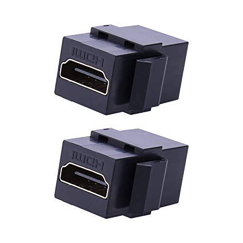 HDMI Keystone 잭 - iGreely 2Pack Female to Female 연장기,커플러 Snap-in 커넥터 변환기 for 벽면 플레이트 - 블랙