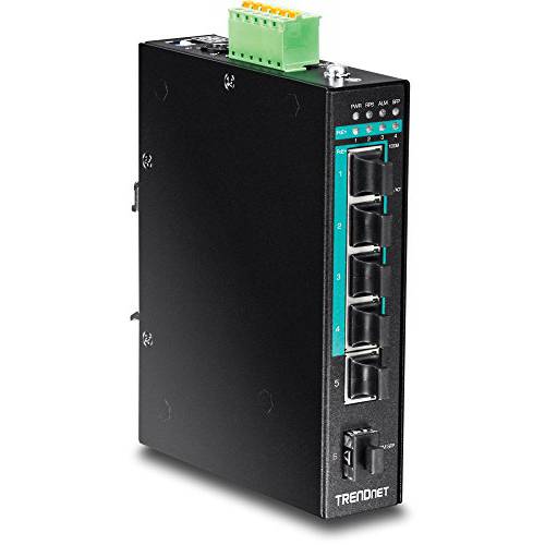 TRENDnet 5-Port 강화 산업용 기가비트 PoE+ DIN-Rail Switch, TI-PG541, 120 W 파워 Budget, 1 x SFP Slot, IP30 Rated 랜포트 Unmanaged Switch, 기가비트 PoE+ 네트워크 Switch, 라이프타임 프로텍트
