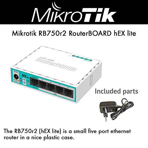 Mikrotik RouterBOARD hEX lite 5 ports 라우터,공유기 5 X 10/ 100 PoE OSL4 - (RB750r2)