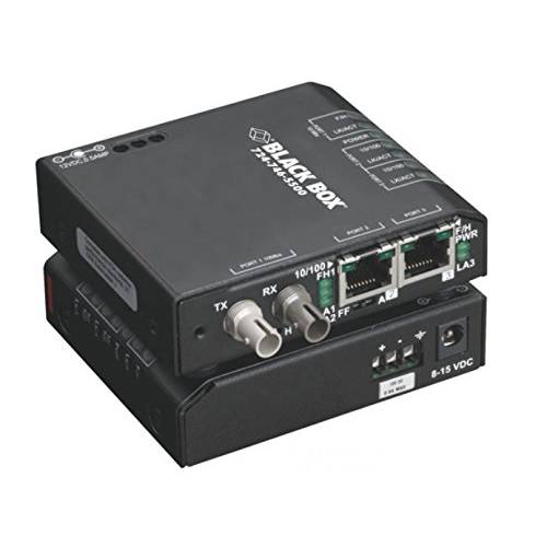 블랙 박스 LBH100A-H-ST-24 강화 Media 컨버터 Switch, 10-/ 100-Mbps Copper to 100-Mbps Fiber, Multimode, 24-VDC, ST