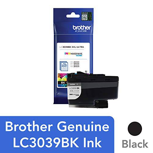 Brother Genuine LC3039BK Single Pack 울트라 High-출력,수율 블랙 INKvestment Tank 잉크카트리지, 프린트잉크, 페이지 출력,수율 Up to 6, 000 Pages, LC3039