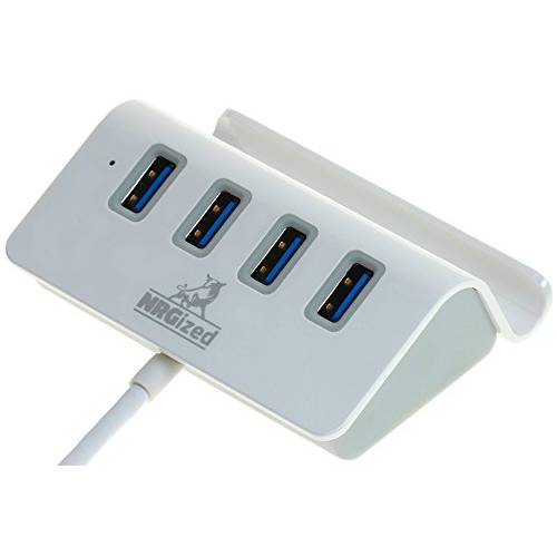 Artix M-325 USB 3.0 4-Port 휴대용 허브 (NOT A Charger) with 2-Foot USB 3.0 케이블 - 4-Port 허브 with 스탠드 (Silver)