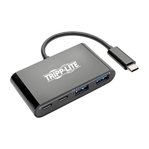 Tripp Lite USB C 허브 변환기 컨버터 휴대용 w 2x USBType C& 2x USB-A 썬더볼트 3 USB- C 블랙 (U460-004-2A2 CB)