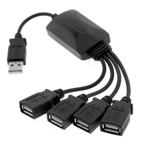 Black 4-Port High Speed USB 2.0 허브