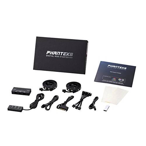 Phanteks PH-DRGB_SKT 디지털 RGB LED 스타터 Kit Includes The 컨트롤러 허브 and DRGB LED Combo Kit 리테일