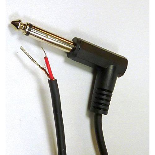 Philmore 6-Ft 1/ 4 6.35mm Mono 직각 Male Plug to 베어 Wire 완전히 보호처리된 오디오 케이블 CA47