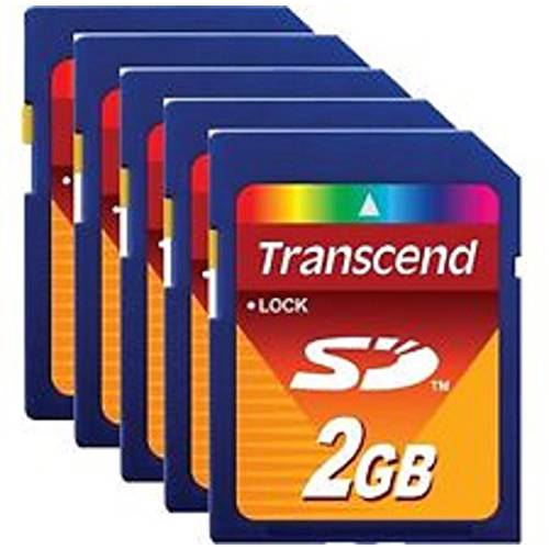 Lot of 25 Transcend 2 GB SD Flash 메모리 카드 (TS2GSDC)