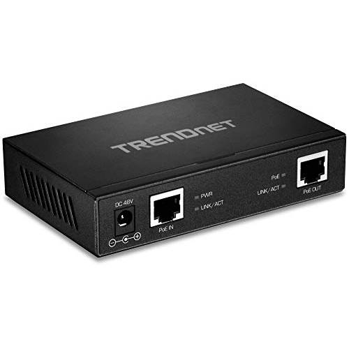 TRENDnet 기가비트 PoE+ Repeater/ Amplifier, Single Port PoE, 파워 Over Ethernet, 802.3af, 802.3at, 10/ 100/ 1000 Mbps, TPE-E110