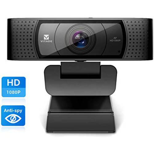 HD 웹캠 1080P with 마이크, 마이크로폰&  덮개 Slide, Vitade 928A 프로 USB 컴퓨터 웹 캠 영상 캠 for 스트리밍 게이밍 회의 맥 윈도우 PC 노트북 데스트탑 엑스박스 Skype OBS 트위치 유튜브 Xsplit