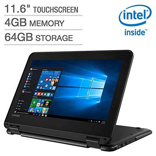 2019 New 레노버 300e Flagship 2-in-1 비지니스 Laptop/ Tablet, 11.6 HD IPSTouchscreen, Intel Celeron Quad-Core N3450 up to 2.2GHz, 4GB DDR4, 64GB eMMC, 윈도우 10 S/ Pro, 고르다 Flash 드라이브
