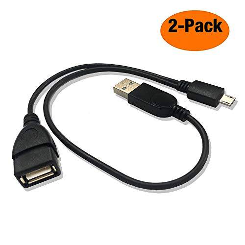 AuviPal 2-in-1 미니 USB to USBOTG 변환기 (OTG 케이블+ TV’s USB 파워 케이블) - 2 Pack