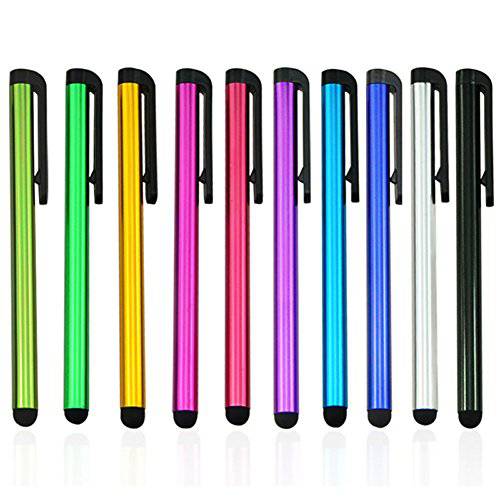 10pack 멀티 컬러 범용 Small 터치 스타일러스 메탈 펜 for 휴대용 폰 셀 스마트 폰 태블릿,태블릿PC 아이패드 iPhone (Multi 컬러 - 10pcs)