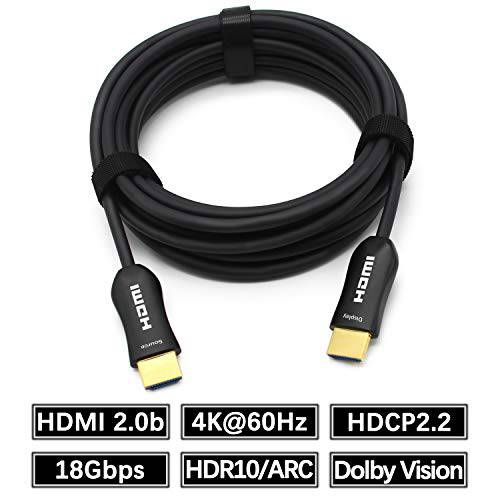 MavisLink HDMI 케이블 Fiber Optic 30ft 4K 60Hz HDMI2.0b 18Gbps HDR10 ARC HDCP2.2 YUV4:4:4/ 4:2:2/ 4:2:0 슬림 플렉시블 for HDTV/ 게임 Console/ Projector/ 홈 극장