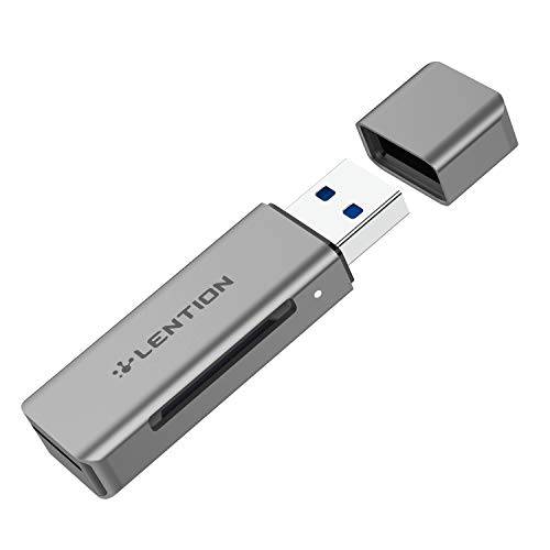 LENTION 알루미늄 USB 3.0 카드 Reader, SD3.0 변환기 for SD/ SDXC/ SDHC, 미니 SD/ 미니 SDXC/ 미니 SDHC, UHS-I, MMC/ RS-MMC 카드s 호환가능한 맥북 Air/ Pro, Surface, Chromebook, more (CB-H7, 공간 Gray)