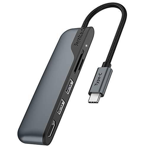 Syntech USB C Hub, 5-in-1 USB C to HDMI 변환기 with SD/ 마이크로SD 카드 리더,리더기 and 2 USB 3.0 Ports for 맥북 프로, 맥북 에어 2020, 아이패드 프로 2020, 서피스 고 and More