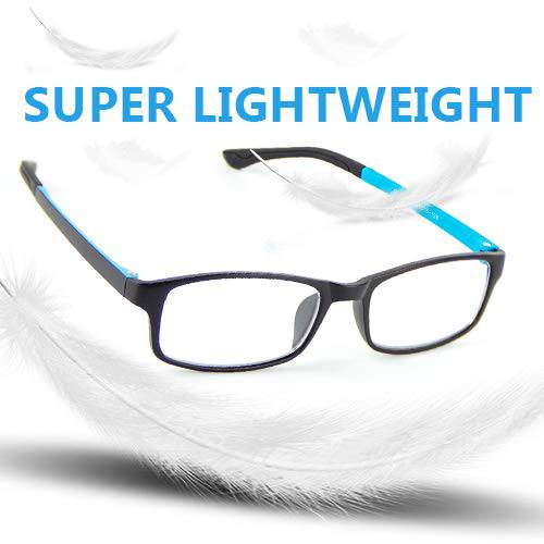 Cyxus 블루라이트 차단 Glasses 프로페셔널 UV 프로텍트 안경 Anti 아이 피로 Transparent 렌즈 with TR90 경량 안경 프레임 유니섹스 (8327，blue)