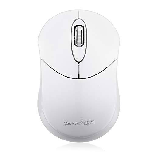 Perixx Perimice-802 블루투스 미니 Mouse, 휴대용 모양뚜껑디자인 for 노트북 Computer, Works Without USB Receiver, White