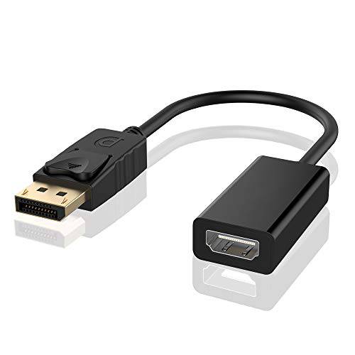 DisplayPort,DP to HDMI 변환기, ELUTENG DP to HDMI 변환기 Male to Female 지원 3D 1080P 금도금 호환가능한 for 데스트탑 노트북 HDTV 모니터
