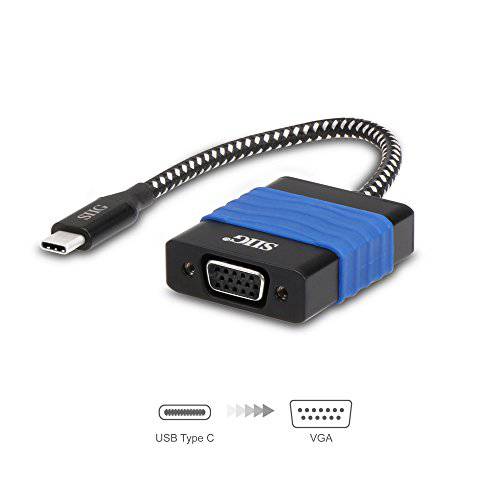 SIIG USB Type C to VGA 변환기 with 썬더볼트 3 호환성 지지 Up to 1080p Full HD, DisplayPort,DP Alt 모드 Required