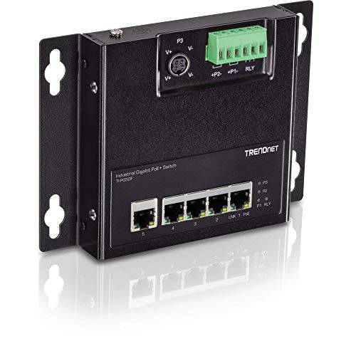 TRENDnet 5-Port 산업용 기가비트 Poe+ Wall-Mounted 전면 액세스 Switch, 5X 기가비트 Poe+ Ports, DIN-Rail Mount, 48 57V DC 파워 Input, IP30, 120W Poe Budget, 라이프타임 Protection, TI-PG50F
