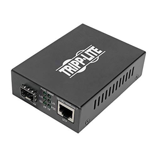 Tripp Lite Cusotomizable SFP Fiber Media Converter, Fiber to 랜포트 Converter, Gigabit, POE+, 10/ 100/ 1000 (N785-P01-SFP)
