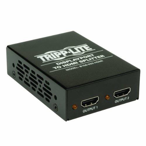 Tripp Lite 2-Port DisplayPort,DP 1.2 to HDMI Multi-Stream Transport (MST) Hub, 3840x2160 4K x 2K @ 24/ 30Hz (B156-002-HDMI), 블랙