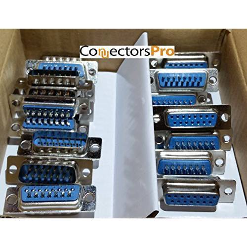Pc 부속품 - Connectors 프로 10 Pairs DB15 남성 and FemaleD-Sub 15P Solder Type Connector, 20-Pack (10 남성+ 10 Female)