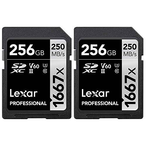 Lexar 프로페셔널 SDHC/ SDXC 1667x UHS-II 256gb 메모리 카드 2 Pack (LSD256CBNA1667)