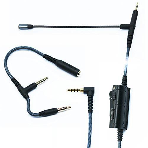 케이블 붐 마이크, 마이크로폰 - 음량 조절 for 플레이스테이션 PS4 or 엑스박스 원 Controller,  PC - Boompro 게이밍 마이크 호환가능한 with 오디오 Technica ATH-M50x, ATH-M40x, ATH-M70x Headphones(150CM)