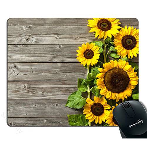 Smooffly  휴대용 마우스 패드 커스텀, 식물 테마 Sunflower on The 나무 인격 Desings 게이밍 마우스 패드