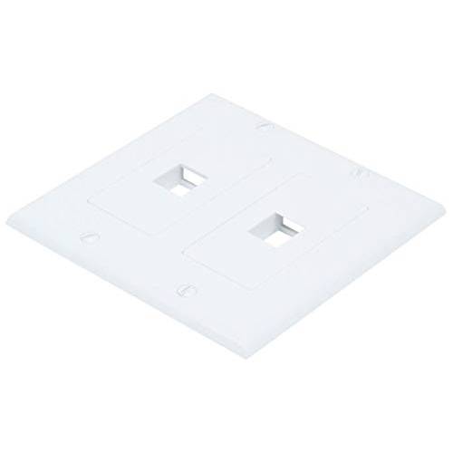 Monoprice 106829 2-Gang 벽면 Plate for Keystone 2 Hole, White