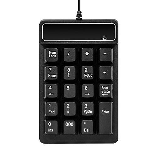 USB 넘버 Pad, Kadaon 19 Keys 방수 무소음 숫자 키패드 with 미니 USB 케이블, for Laptop/ Notebook, 호환가능한 with 윈도우 시스템