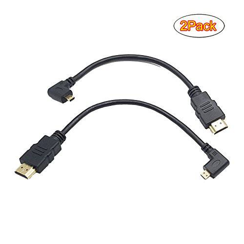 Seadream 8inch 90 도 앵글 미니 HDMI Male To HDMI Male 케이블 커넥터 (2pcs:1pcs left angled+ 1pcs 우 angled)