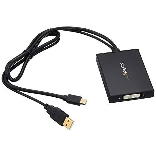 StarTech.com 미니디스플레이Port, 미니 DP to 듀얼-Link DVI 어댑터 - USB 강화 - 듀얼 Link 연결 - 블랙 - DVI Active 디스플레이 컨버터 (MDP2 DVID2)
