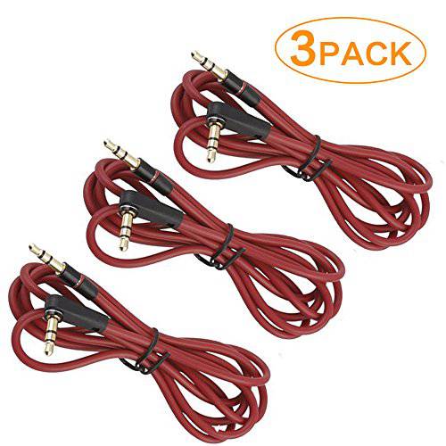 3PACK 3.5mm 800 AUX 케이블 케이블 for Dr Dre 헤드폰,헤드셋 몬스터 Solo Beats 스튜디오 1.2m (Red)