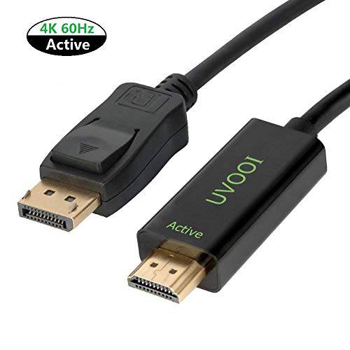 Active DP to HDMI2.0 케이블 10Feet, UVOOI DisplayPort,DP to HDMI Active 케이블 지지 Eyefinity 테크& 4K 60hz@Resolution