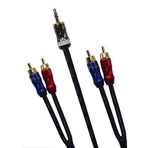 KK-A3.5to4 하이파이 Cable프로페셔널 케이블, 3.5mm Male to 4-Male RCA 오디오 변환기 케이블, 스테레오 오디오 분배 케이블,  금도금 Plug, 4n OFC 퓨어 Copper 유선 - 3.28ft (1M) KK-A3.5to4