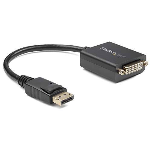 StarTech.com DisplayPort,DP to DVI-D 어댑터 - 1920x1200 - 패시브 DVI 영상 컨버터 with Latching DP 커넥터 (DP2DVI2), 블랙