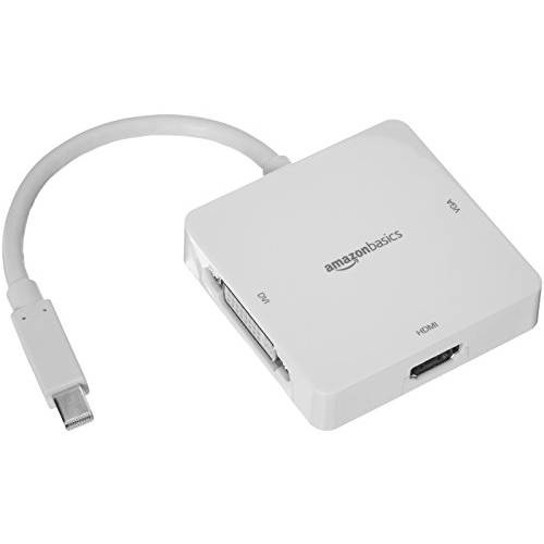 AmazonBasics 미니DisplayPort, 미니 DP to HDMI/ DVI/ VGA 어댑터 - 하얀, 5-Pack
