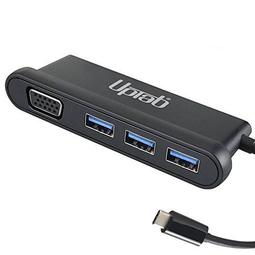 USB C to VGA, 3X USB 3.0 Ports 허브 4 인 1 - 호환 with 맥북 Por/ Air, i맥, 맥 Mini, ChromeBook, Pixel and More